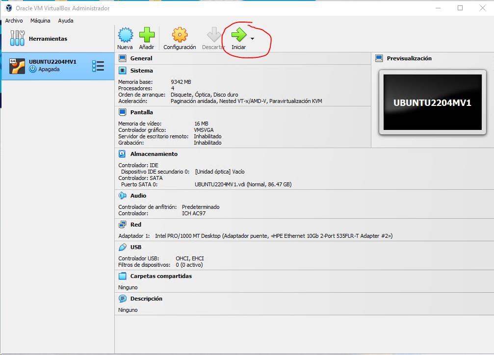 VirtualBox Máquina Ubuntu