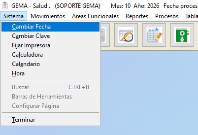 Captura oficial: Ventana Cambio Fecha de Proceso