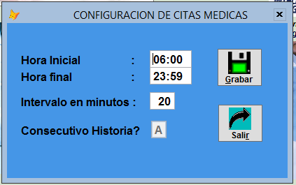 Configuración Consulta Externa - Libro de Citas