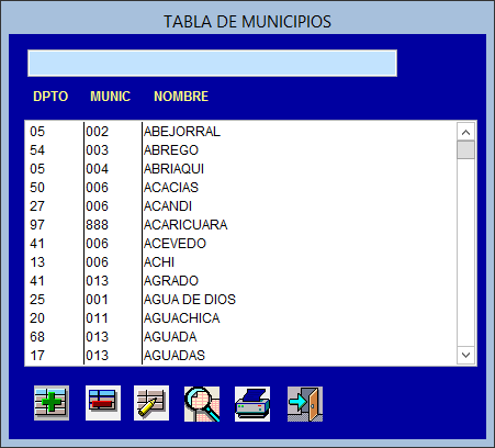 Tabla Maestra de Municipios