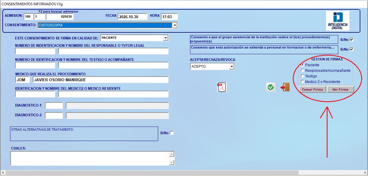 Botones de Captura de Firma