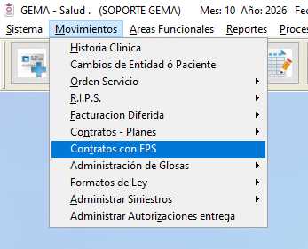 Ruta Movimientos - Contratos con EPS