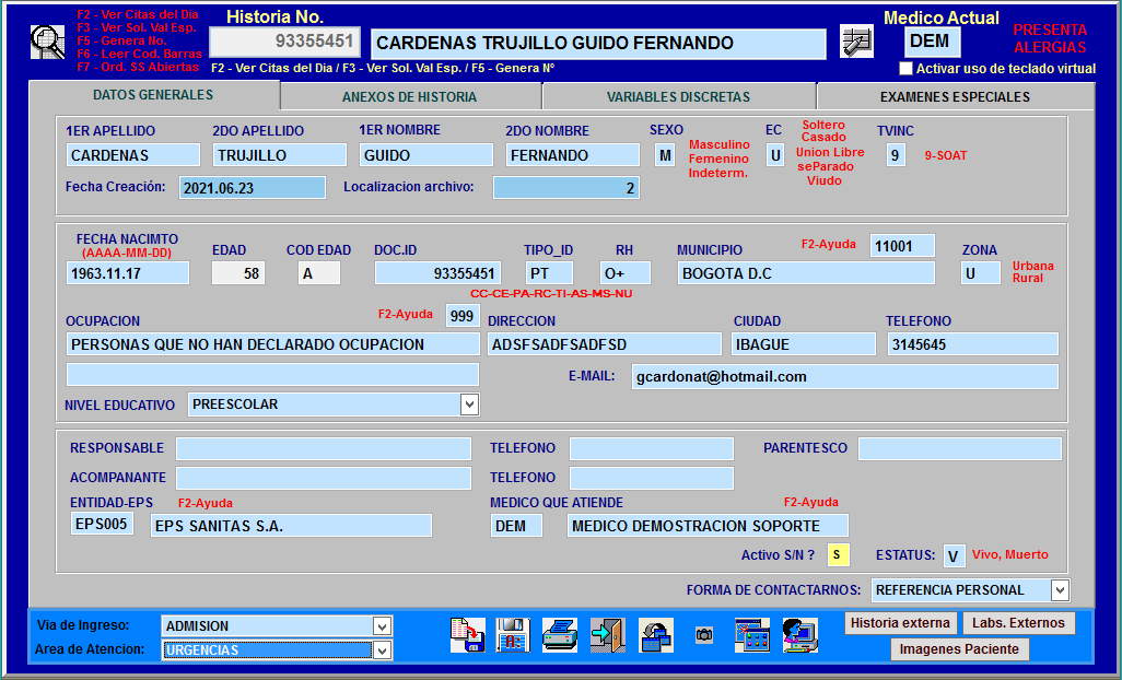 Curva Evolutiva de Variable Discreta