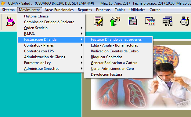 Ruta Movimientos - Facturación Diferida - Facturar Diferido varias órdenes