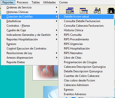 Submenú Reportes > Creación de Cartillas con las fuentes de información disponibles