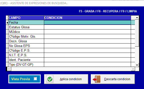 Pantalla de captura de filtros y rango mensual para reportes estadísticos