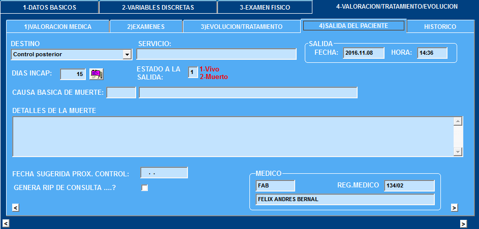 Primera Pestaña de Interconsulta