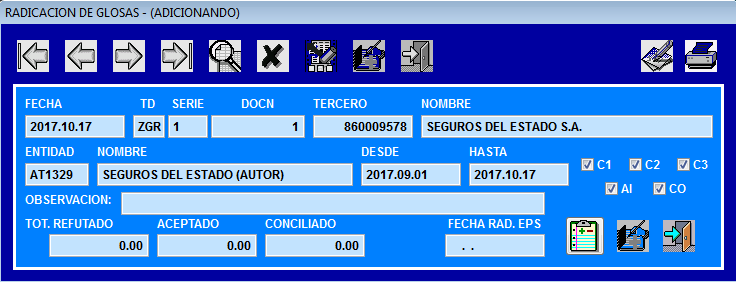 Definición del rango de fechas y marcación de tipos de instancia a enlazar