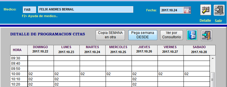 Ubicación en la nueva semana y clic en Pega semana DESDE